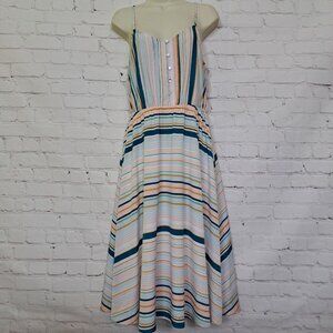 Lauren Conrad Striped Mid Dress Women's Size 12